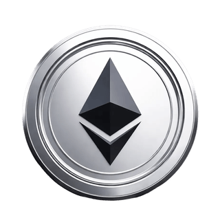 Moneda criptográfica Ethereum ETH como elemento gráfico que flota